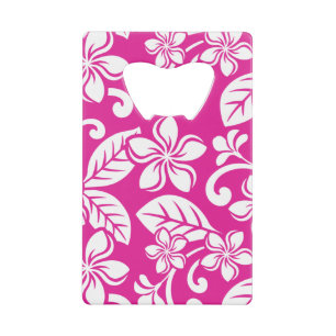 ISLAND PLUMERIA (HOT PINK) CREDITKAART FLESSENOPENER