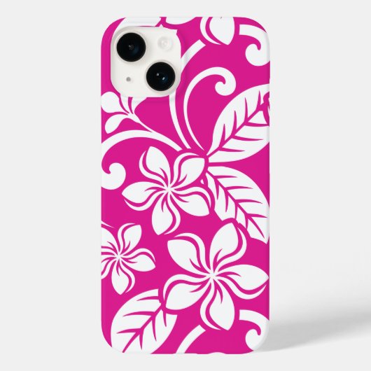 ISLAND PLUMERIA (HOT PINK) Hoesje-Mate iPhone CASE (Achterkant)