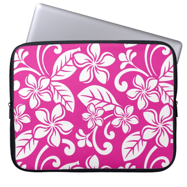 ISLAND PLUMERIA (HOT PINK) LAPTOP SLEEVE (Voorkant)