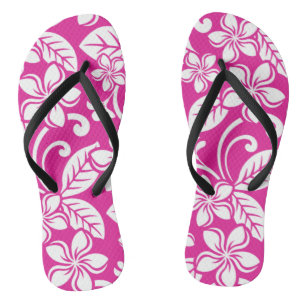 ISLAND PLUMERIA (HOT PINK) TEENSLIPPERS