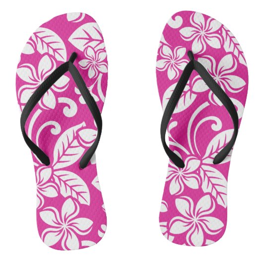 ISLAND PLUMERIA (HOT PINK) TEENSLIPPERS (Voetbed)