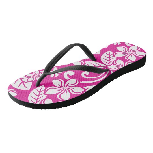 ISLAND PLUMERIA (HOT PINK) TEENSLIPPERS (Schuin)