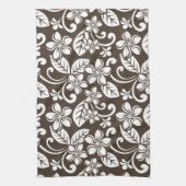 ISLAND PLUMERIA (KOFFIE BROWN) THEEDOEK (Verticaal)