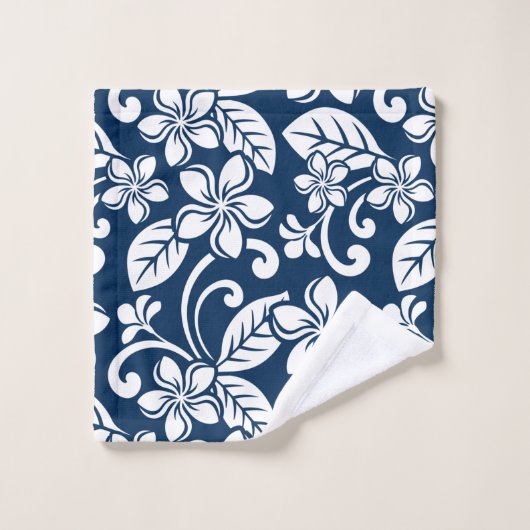 ISLAND PLUMERIA (NAVY) BATH TOWEL SET BAD HANDDOEK (Wasdoekje)