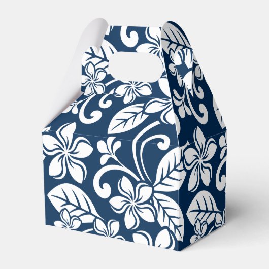 ISLAND PLUMERIA (NAVY BLUE) FAVOR BOX BEDANKDOOSJES (Voorkant Zijde)