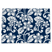 ISLAND PLUMERIA (NAVY BLUE) Gift Bag Groot Cadeauzakje (Voorkant)