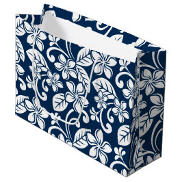 ISLAND PLUMERIA (NAVY BLUE) Gift Bag Groot Cadeauzakje