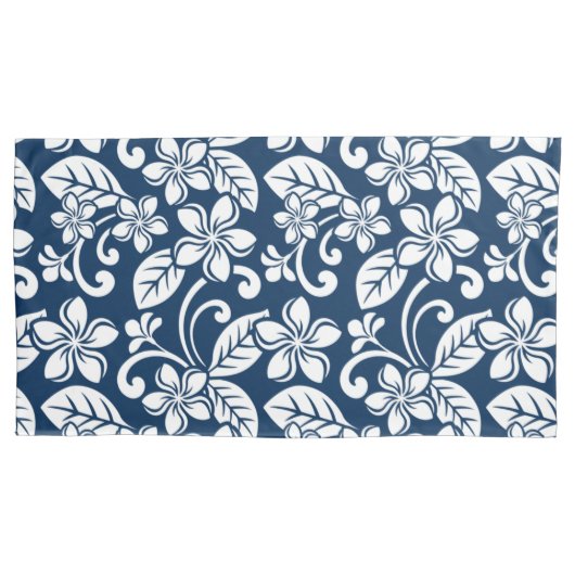 ISLAND PLUMERIA (NAVY BLUE) KUSSENSLOOP (Voorkant-Links)