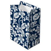 ISLAND PLUMERIA (NAVY BLUE) MEDIUM CADEAUZAKJE (Voorkant Gekanteld)
