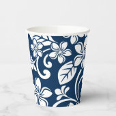 ISLAND PLUMERIA (NAVY BLUE) PAPIEREN BEKERS (Links)