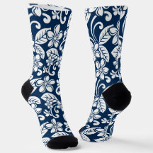 ISLAND PLUMERIA (NAVY BLUE)
