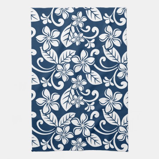 ISLAND PLUMERIA (NAVY BLUE) THEEDOEK (Verticaal)