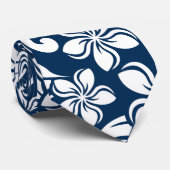ISLAND PLUMERIA (NAVY) STROPDAS (Opgerold)