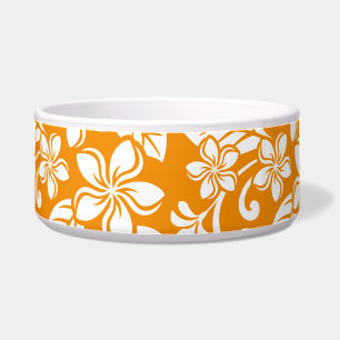 ISLAND PLUMERIA (ORANJE) Keramische Kom voor Huisd