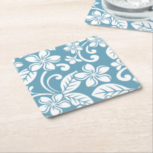 ISLAND PLUMERIA (SLATE BLUE) Papieren Onderzetter