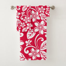 ISLAND PLUMERIA (STRAWBERRY RED) BAD HANDDOEK