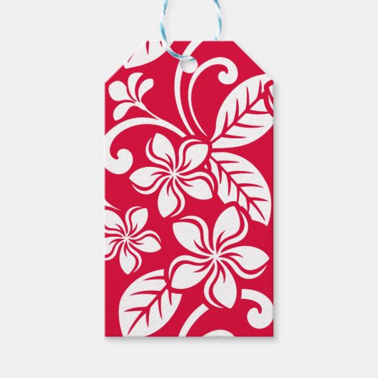 ISLAND PLUMERIA (STRAWBERRY RED) CADEAULABEL (Voorkant)