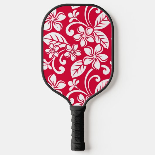 ISLAND PLUMERIA (STRAWBERRY RED) PICKLEBALL PADDLE (Voorkant)