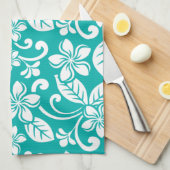 ISLAND PLUMERIA (TURQUOÏS) THEEDOEK (Quarter Fold)