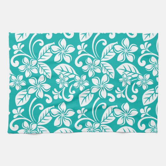 ISLAND PLUMERIA (TURQUOÏS) THEEDOEK (Horizontaal)