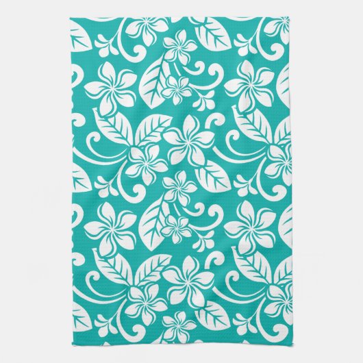 ISLAND PLUMERIA (TURQUOÏS) THEEDOEK (Verticaal)