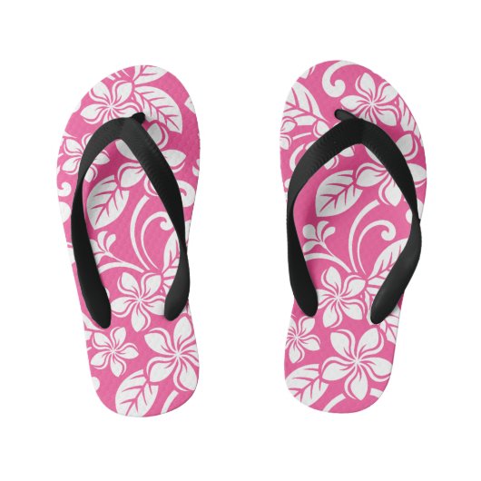 ISLAND PLUMERIA (WATERMELON PINK) KINDER TEENSLIPPERS (Voetbed)