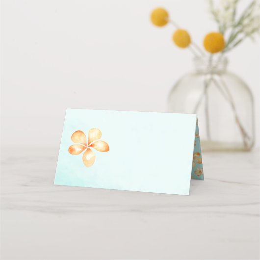 Island Plumeria Waterverf Blank Place Cards Plaatskaartje (Voorkant)