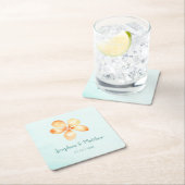 Island Plumeria Waterverf Bruiloft Kartonnen Onderzetters (Insitu)