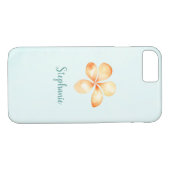 Island Plumeria Waterverf Case-Mate iPhone Case (Achterkant (Horizontaal))