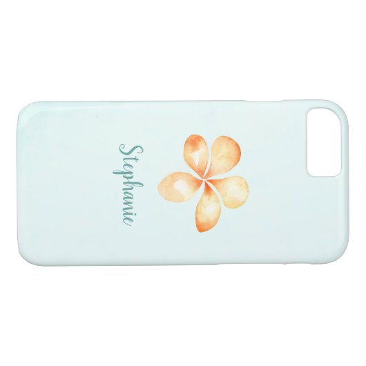 Island Plumeria Waterverf Case-Mate iPhone Case (Achterkant (Horizontaal))