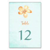 Island Plumeria Waterverf Tafelnummer Kaarten (Voorkant)