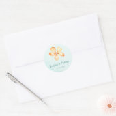 Island Plumeria Waterverf Trouwstickers Ronde Sticker (Envelop)