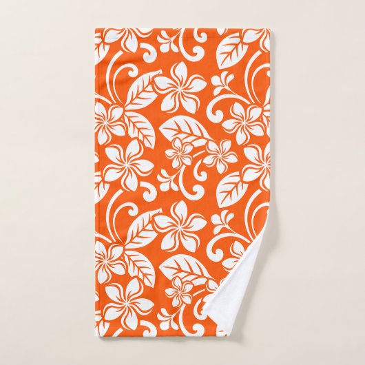 ISLAND PLUMERIA (ZEER ORANJE) BATH TOWEL SET BAD HANDDOEK (Handdoek)