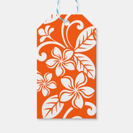 ISLAND PLUMERIA (ZEER ORANJE) CADEAULABEL (Voorkant)