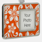 ISLAND PLUMERIA (ZEER ORANJE) VERZILVERD OMLIJST ORNAMENT (Rechts)