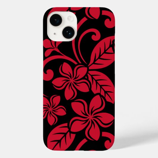 ISLAND PLUMERIA (ZWARTE/RODE) Case-Mate iPhone CASE (Achterkant)