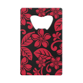 ISLAND PLUMERIA (ZWARTE/RODE) CREDITKAART FLESSENOPENER
