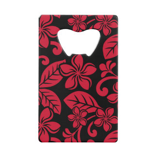 ISLAND PLUMERIA (ZWARTE/RODE) CREDITKAART FLESSENOPENER