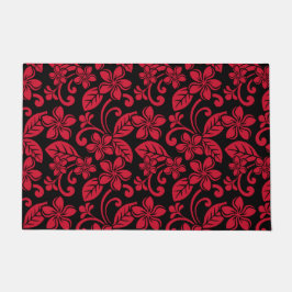 ISLAND PLUMERIA (ZWARTE/RODE) DEURMAT