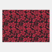 ISLAND PLUMERIA (ZWARTE/RODE) INPAKPAPIER VEL (Voorkant)