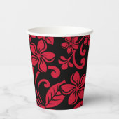 ISLAND PLUMERIA (ZWARTE/RODE) PAPIEREN BEKERS (Achterkant)