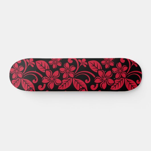 ISLAND PLUMERIA (ZWARTE/RODE) PERSOONLIJK SKATEBOARD (Horizontaal)