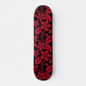 ISLAND PLUMERIA (ZWARTE/RODE) PERSOONLIJK SKATEBOARD (Voorkant)
