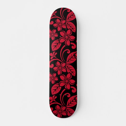 ISLAND PLUMERIA (ZWARTE/RODE) PERSOONLIJK SKATEBOARD (Voorkant)