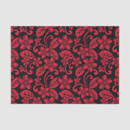 ISLAND PLUMERIA (ZWARTE/RODE) TISSUEPAPIER