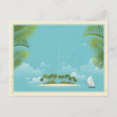 Island Resort Beach Destination Bewaar de datum Aankondigingskaart (Achterkant)