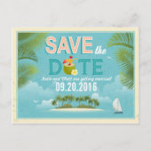 Island Resort Beach Destination Bewaar de datum Aankondigingskaart (Voorkant)