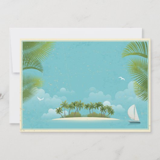 Island Resort Beach Destination Dank u Bedankkaart (Achterkant)