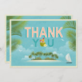 Island Resort Beach Destination Dank u Bedankkaart (Voorkant / Achterkant)
