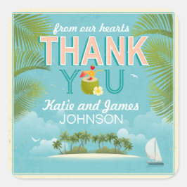 Island Resort Bestemming Bedankt Label